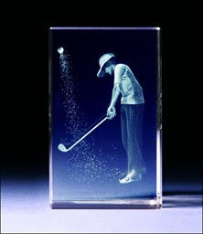 Zeige Details für Golfer im Bunker 3D-Glas mit Textur-Effekt Bild von Golfer im Bunker 3D-Glas mit Textur-Effekt