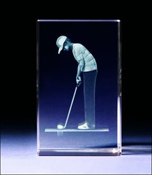 Zeige Details für Golfer beim Putten 3D-Glas mit Textur-Effekt ! Bild von Golfer beim Putten 3D-Glas mit Textur-Effekt !