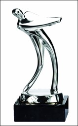 Zeige Details für Moderne gegossene Golfskulptur versilbert -  4 Größen ! Bild von Moderne gegossene Golfskulptur versilbert -  4 Größen !