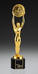 Zeige Details für Champions Award mit Weltkarte  in 18-k-Goldoptik glanzlackiert und veredelt  Black Crystal Base Bild von Champions Award mit Weltkarte  in 18-k-Goldoptik glanzlackiert und veredelt  Black Crystal Base