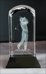 Bild von Golfer 3D-Motiv in fein geschliffener Glaskuppel , in 3 Größen