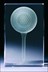 Bild von Golfball auf Tee 3D-Glas mit Textur-Effekt
