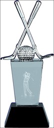 Bild von Golf Club Prism Award mit Golfer 3D-Motiiv Crystal - in 2 Größen