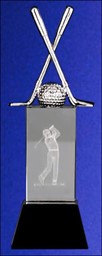 Bild von Golf Club Award mit Golfer 3D-Motiiv Crystal - in 3 Größen