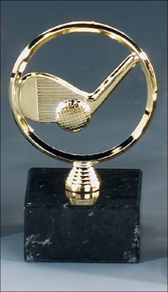 Bild von Metall-Award GOLF auf echtem Marmor