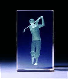 Bild von Golfer klassisch 3D-Glas mit Textur-Effekt