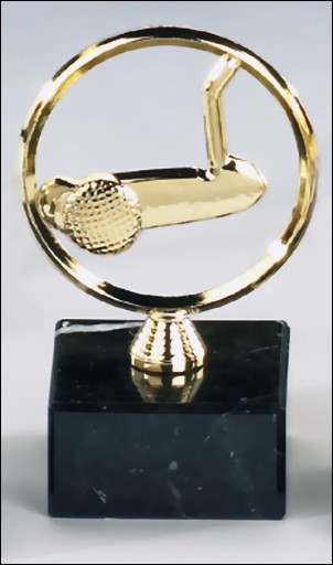 Bild von Metall-Award GOLF auf echtem Marmor