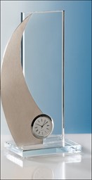 Bild von Kristallglas-Award Swing mit Quartz-Uhr