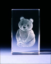 Bild von Teddy 3D-Glas mit raffiniertem Textur-Effekt !