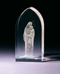 Bild von Maria mit Jesuskind in Glasblock - 3D-Glas mit realistischem Textur-Effekt