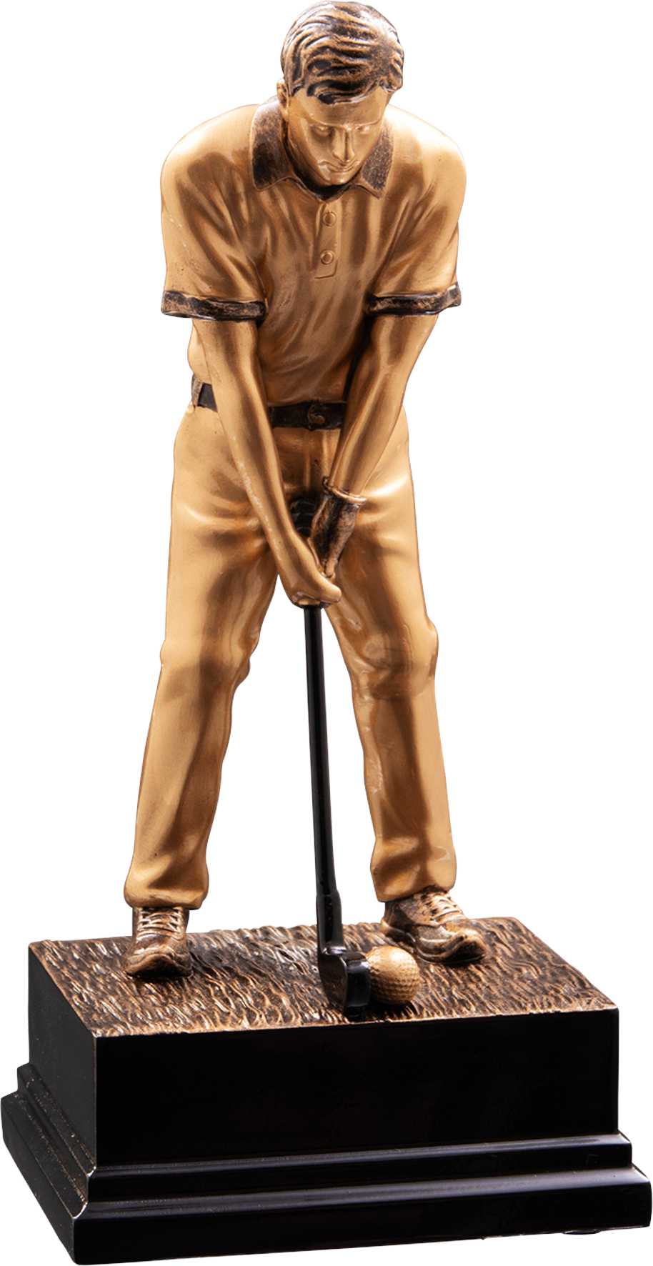 Bild von Golf-Figur beim Abschlag