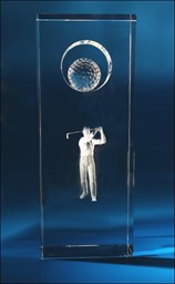 Bild von Golfpokal 3D-Glas EXTRA - besonders fein gelasert